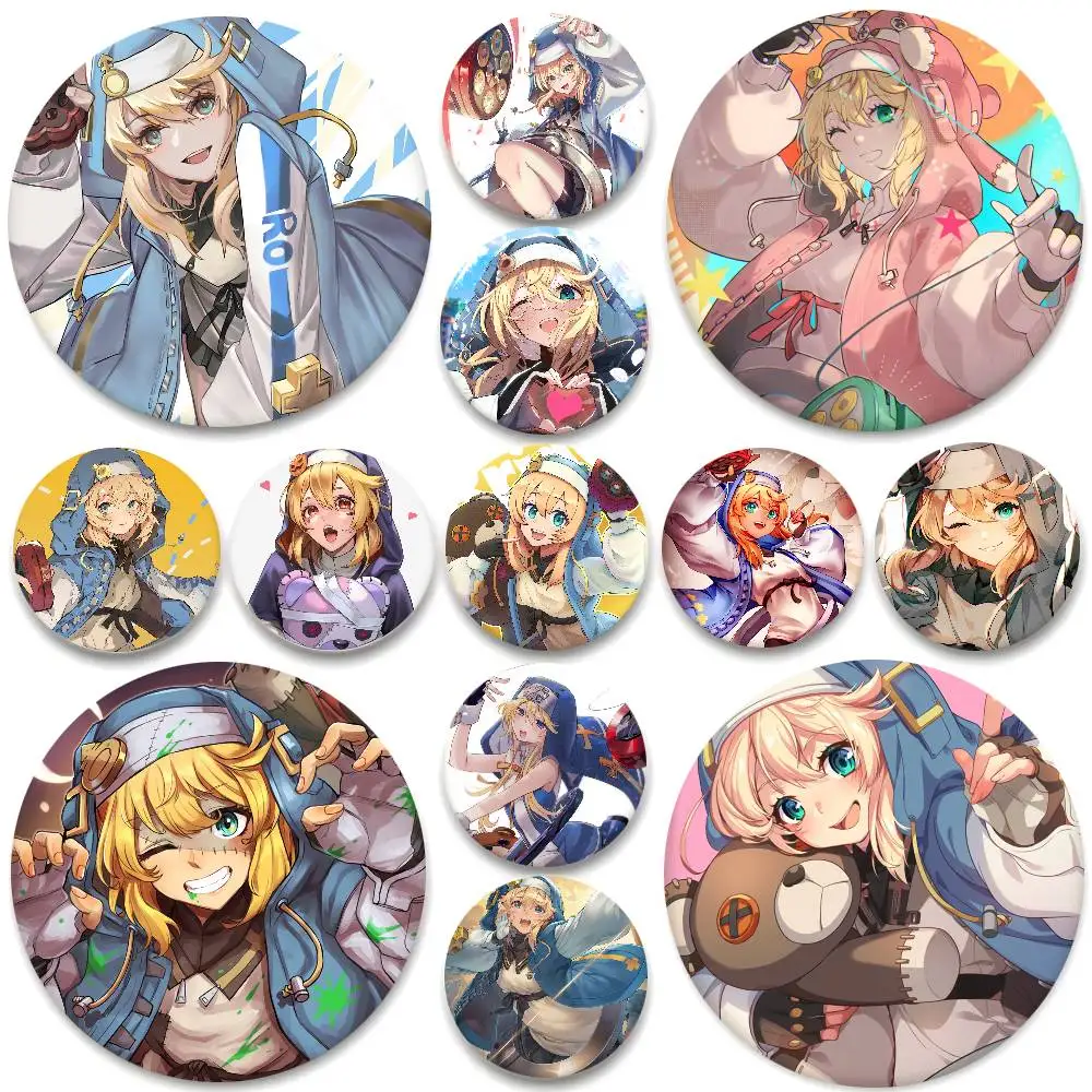 Juego de Anime Guilty Gear Bridget insignia redonda broche creativo ropa mochila accesorios Pin de solapa