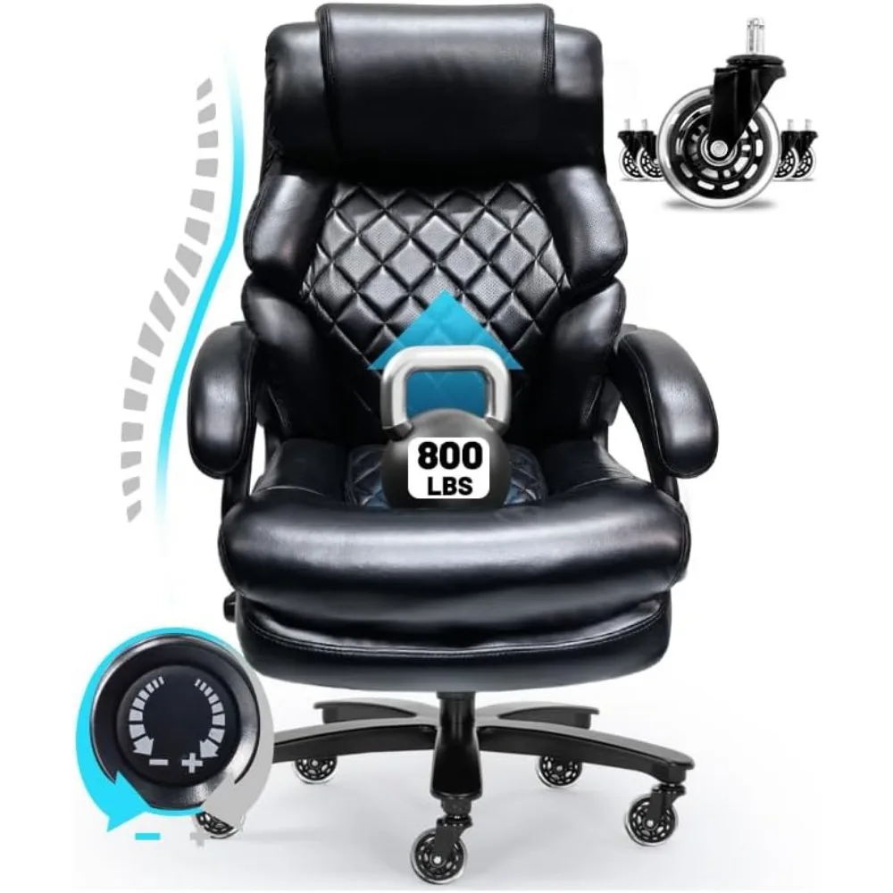 

500lbs Big and Tall Office Chair for Heavy People Executive Office Chair 360 Swivel Computer Desk Chair with Heavy Duty Casters
