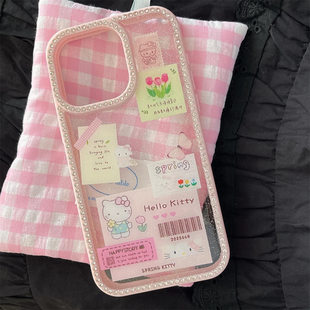 

НОВЫЙ чехол со штрих-кодом 2025 Hot Trend, милый чехол для телефона Hello Kitty Daily Life для iPhone 16, 15, 14, 13, 12 Pro Max Plus, яркий прозрачный чехол