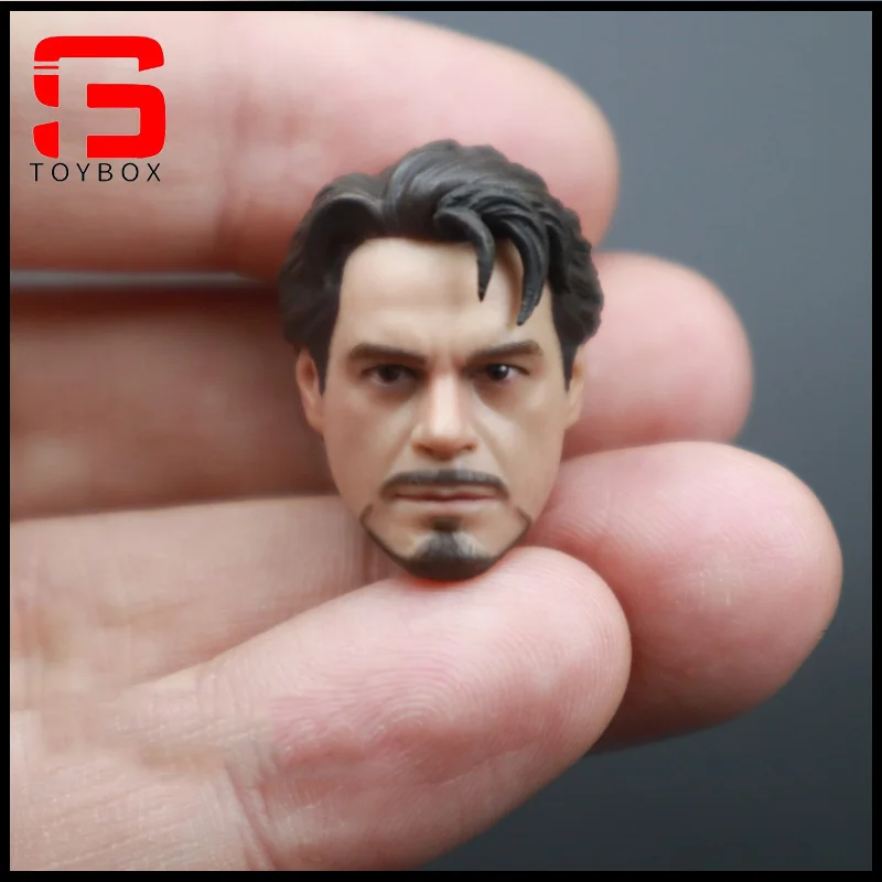 1/12 Schaal Tony Head Sculpt Carving Model Fit 6 Inch Mannelijke Soldaat Action Figure Body Dolls