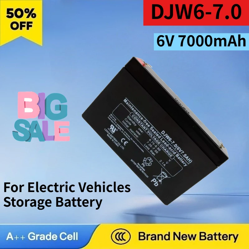 Newest DJW6-7.0 6V 7000mAh Battery for Electric Vehicles Storage Battery Maintenance Free High Quality Children's Car Battery