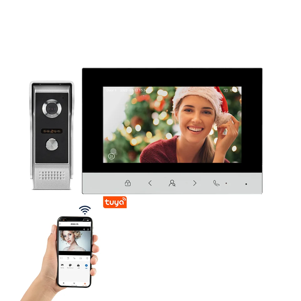 4 سلك واي فاي الذكية جرس باب يتضمن شاشة عرض فيديو نظام AHD 1080P فيديو إنترفون اللمس مفتاح فيديو باب الهاتف APP/RFID/NFC فتح للخيار