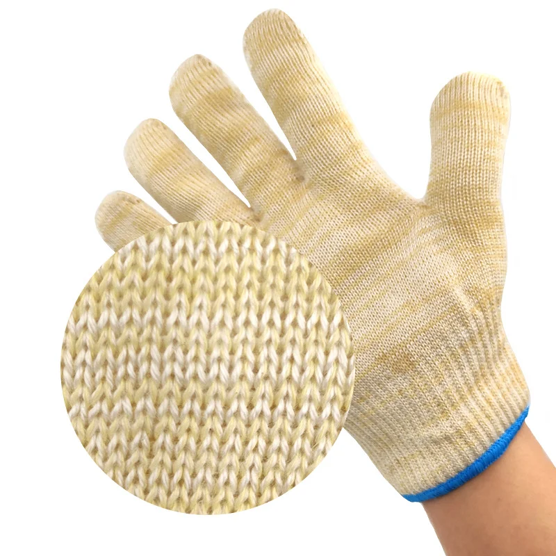 1pair Aramid High-temperature Resistant Gloves Oven Mitts Knitting Heat Insulation Workshop Mould Gloves BBQ Kitchen Oven Gloves