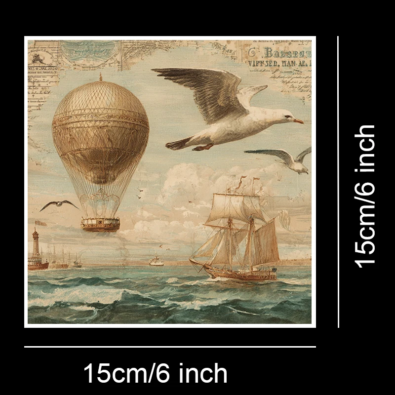 Pacote de papel Origami e Scrapbooking de 6 "x 6" (36 folhas): impressões de viagem inspiradas em vintage para scrapbooking, cartões DIY e decoração de diário