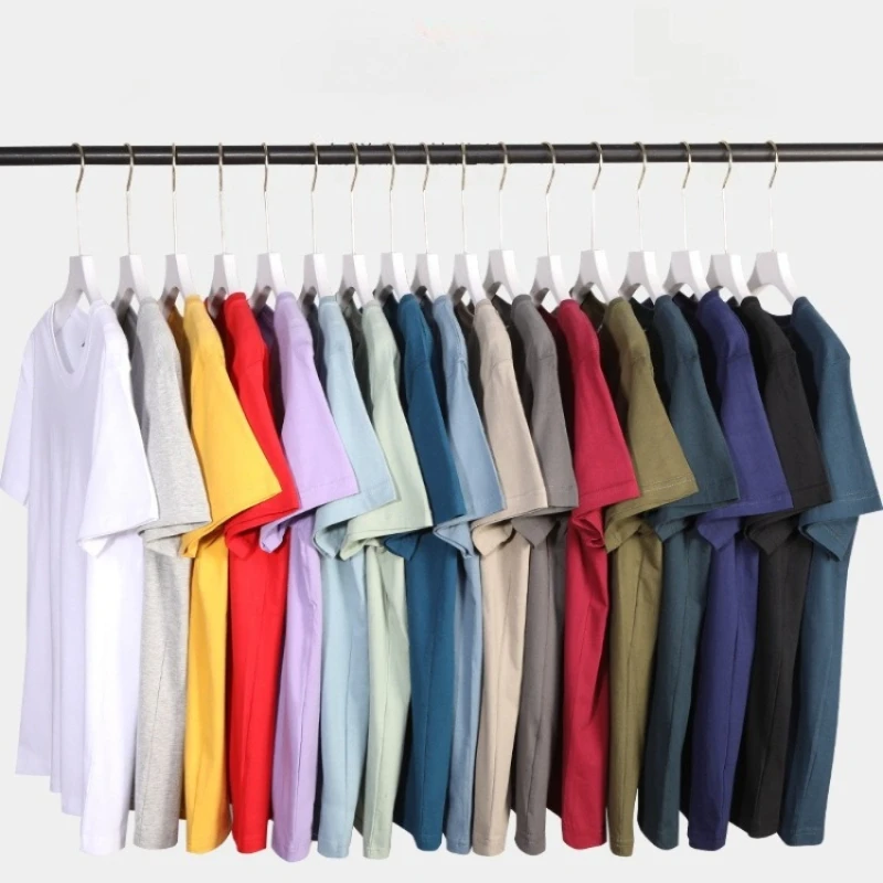 Neues 100% Baumwoll-T-Shirt für Herren und Damen, lockeres, kurzärmeliges, lässiges Basic-T-Shirt mit Rundhalsausschnitt, einfarbig, atmungsaktiv, Unisex-Oberteil