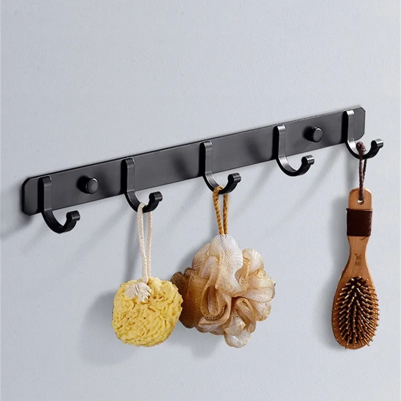 

Black Wall-mounted Hooks Bathroom Robe Towel Hook Hanging Holder Door Hook Holder Clothes Coat Rack Key Holder Kitchen Organizer