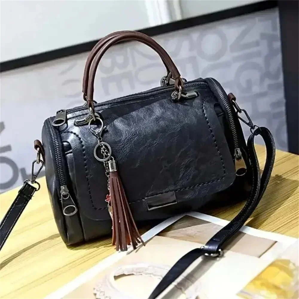 Tassel Decor Handbag, Women\'s Large Capacity Shoulder Bag, Fashion Zipper Crossbody Bag With Removable Strap purses and handbags