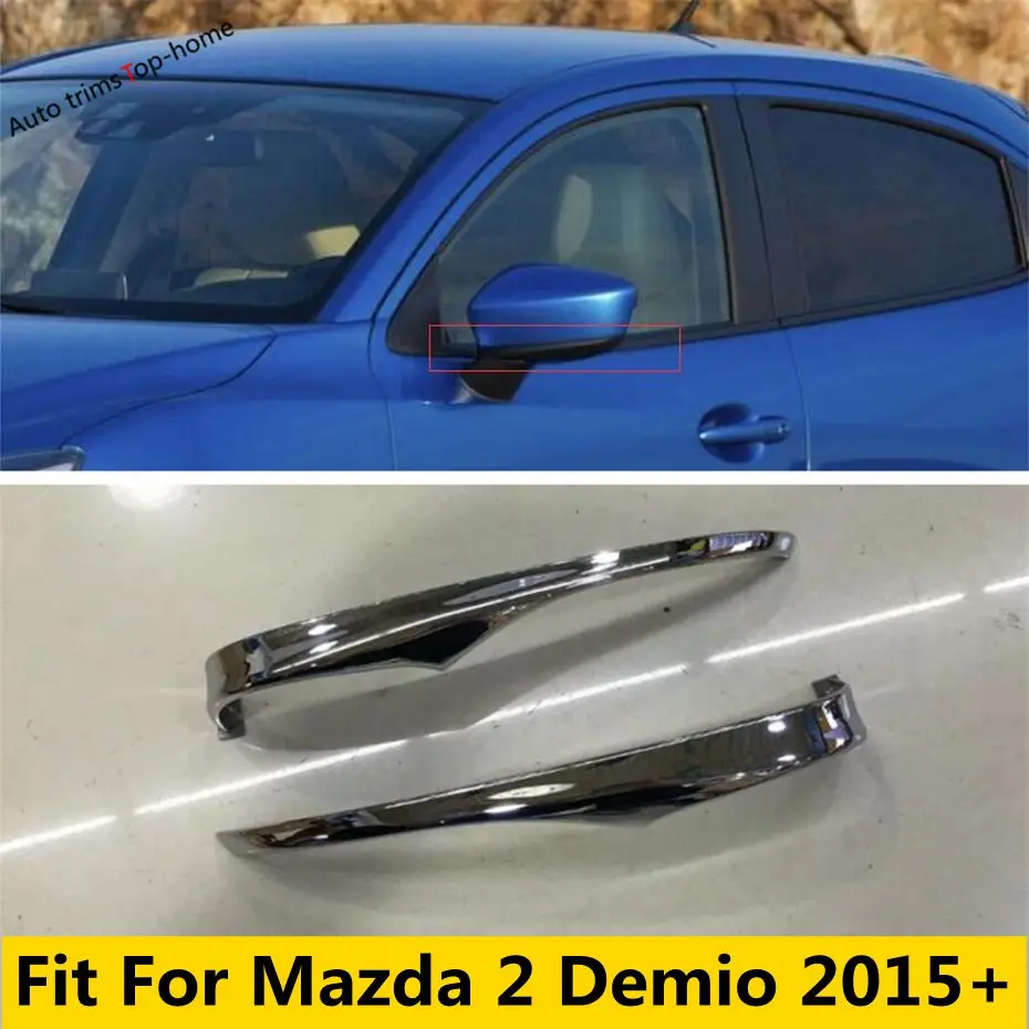 

Chrome Door Mirror Decor Stripes Streamer Cover Trim Exterior Fit For Mazda 2 Demio 2015 - 2023 Auto Accessories