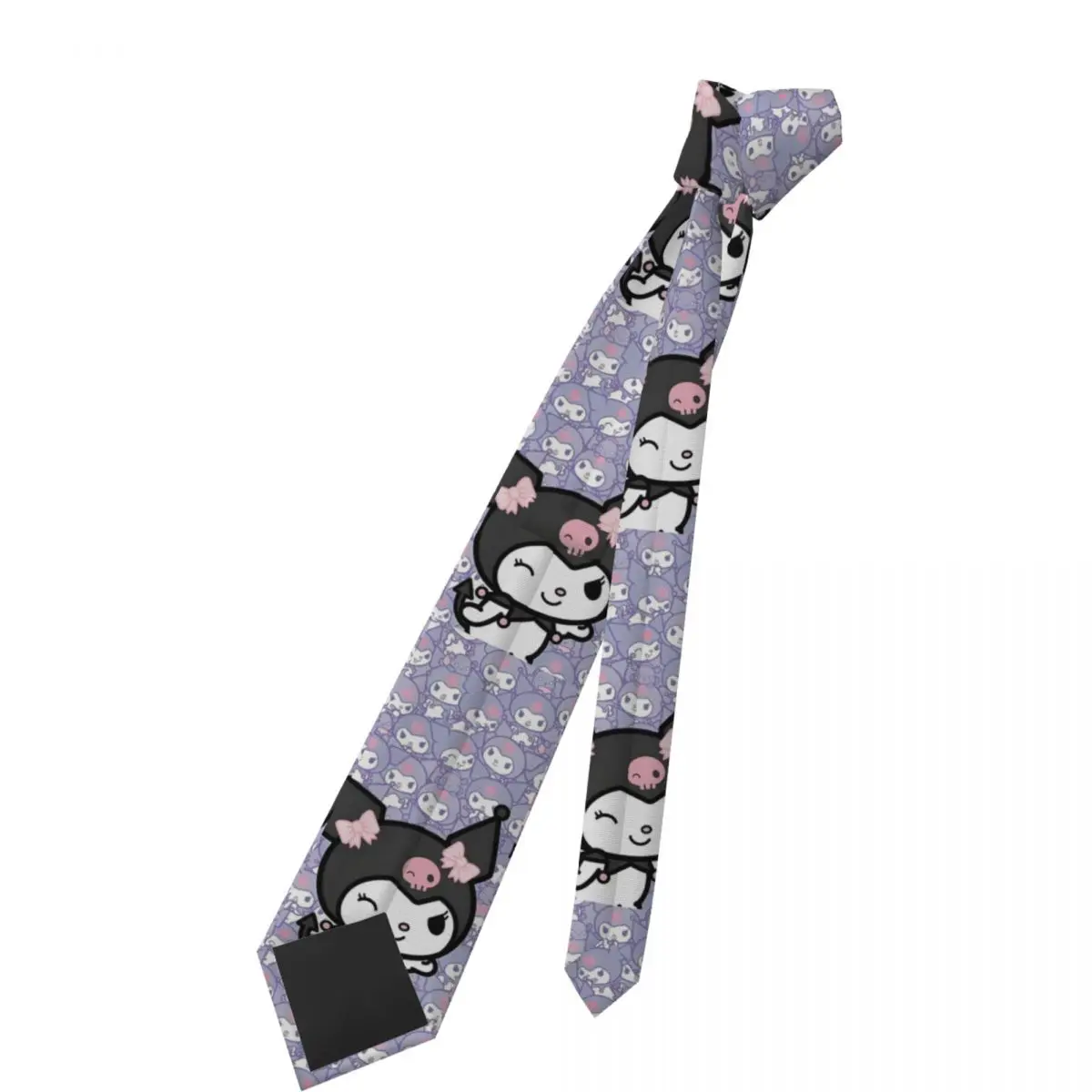 تخصيص فيلم Kuromi لطيف أنيمي ربطات العنق الرجال الحرير لعوب رابطة عنق للحزب