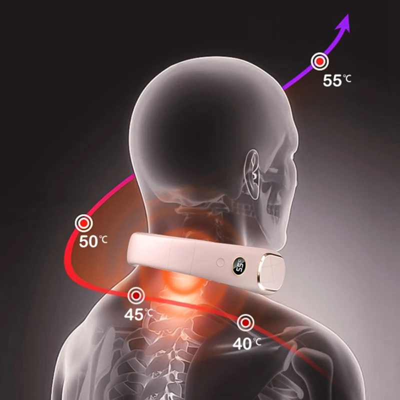 تدفئة معلقة للتخييم في الهواء الطلق ، شحن USB ، مدفئ رقمي للرقبة اليدوية ، شاشة عرض LED ، 4 مستويات من وسادة الحرارة ، أو ما ، الشتاء