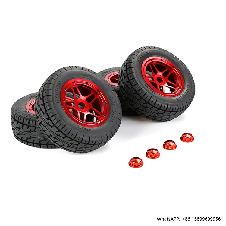 

4PCS 190*70mm CNC Metal Wheel Hub With Tires for 1/5 Scale LT Truck 5IVE-T RC Car 871611