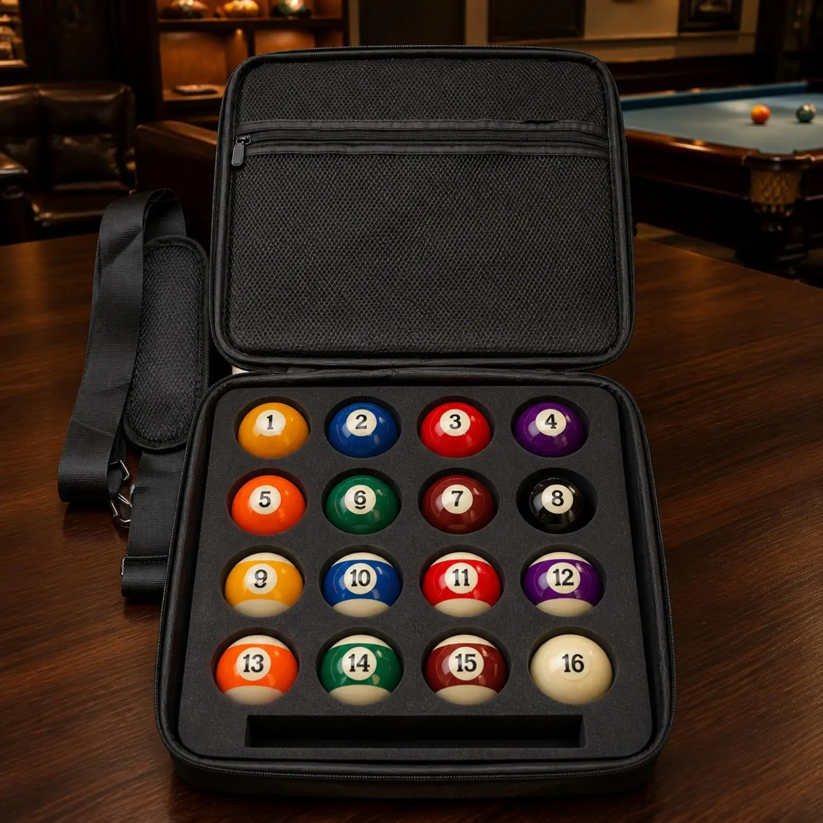 PVC Billiard Cue Case Hard Shell Pool Stick Storage Bag with Foam Interior for Billiard Balls Accessories
