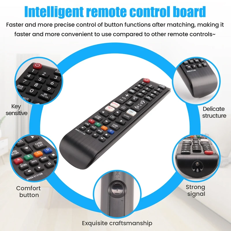 BN59-01315B Remote Control Replacement For Samsung Smart TV UE43RU7105 UE50RU7179 With Netflix Prime Video