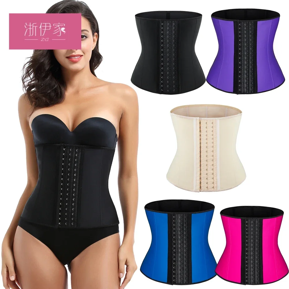 

Waist Trainer corset Latex Women Plus Size Waist Cinchers Body Shaper Tummy Control Fajas Colombianas with Hooks Slimming Belt