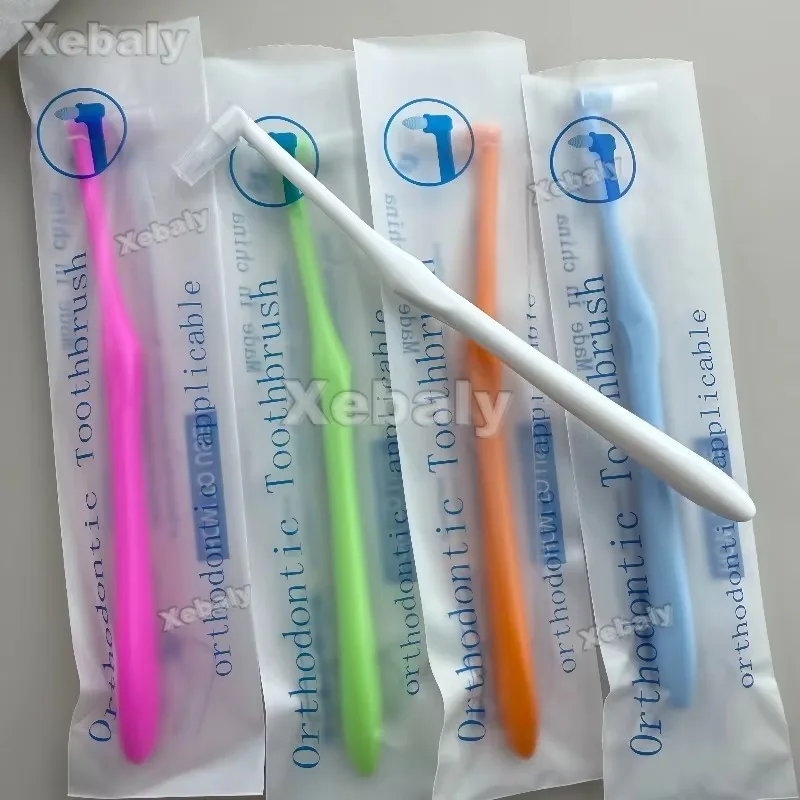 50pcs Orthodontic Toothbrush Tufted Brush End Tuft Tapered Toothbrush Single Compact Interdental Interspace Brush Cleaning Tools