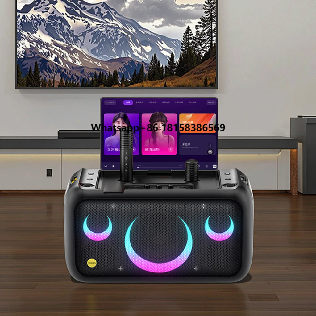 

Aichang Home KTV Audio Speaker Portable RGB LED Lighting Woofer for Home Theatre and Camping Singing Kalaok Treasure