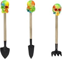 3pcs Creative Skull Portable Garden Hand Tools Set, Mini Gardening Tools, Miniature Gardening Rake Trowel and Shovel for Seedlin