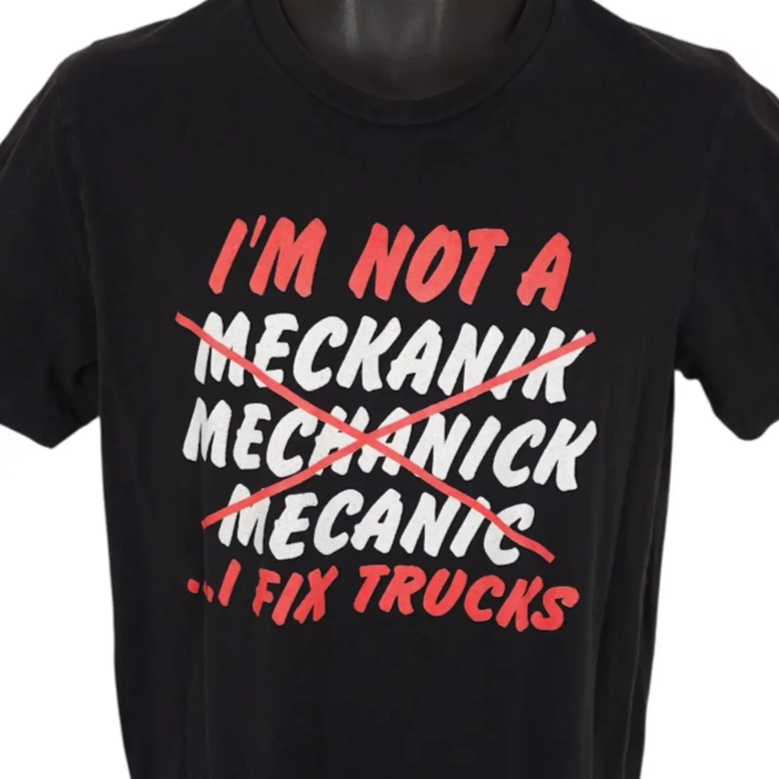 I Fix Trucks T Shirt Herren Größe M schwarz lustig Humor Witz Mechaniker vintage Washed homme Stylish Soft streetwear graphic