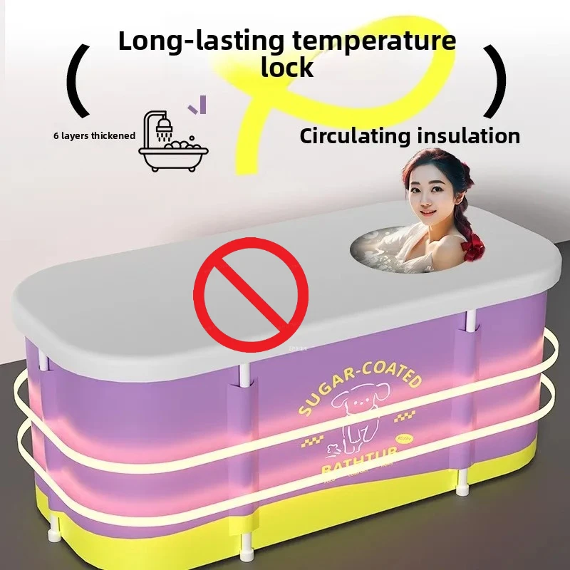 Folding Bath tub Foldable Adult Bathtub Portable Bath Tub Spa Safe Wide Bath Tub for Home Use Comfort Full Body Soaking Tub