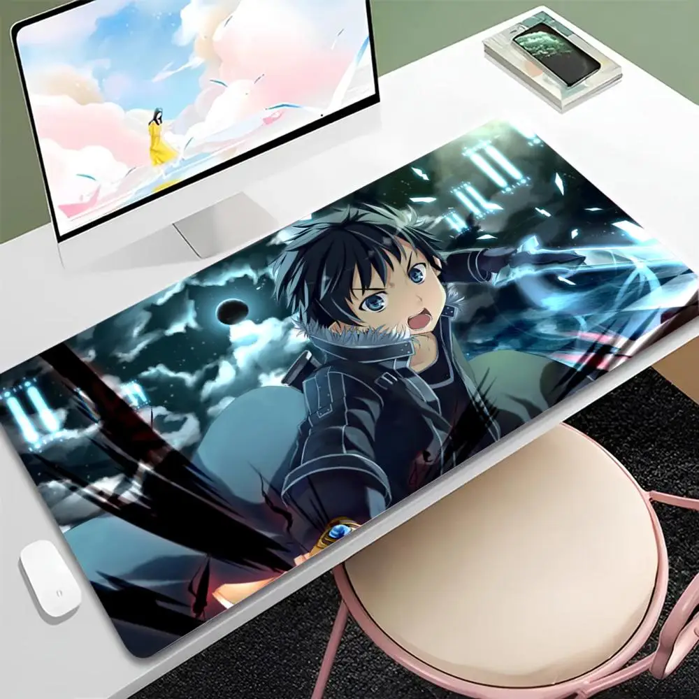 Alfombrilla de ratón Sword Art Online, alfombrilla grande para juegos, alfombrilla gruesa LockEdge para teclado de ordenador, alfombrilla para mesa de escritorio