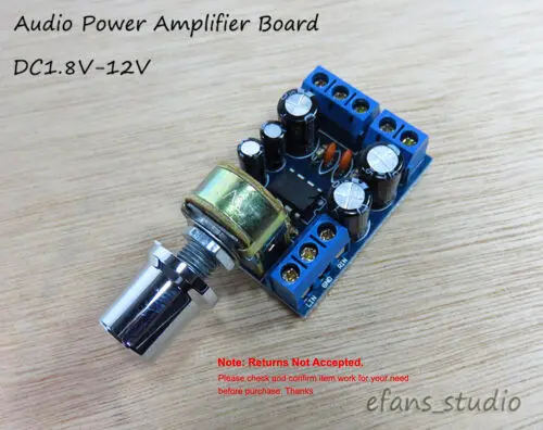 DC 3V 5V 6V 9V 12V Mini 2.0 Channel 1W+1W Stereo Audio Power Amplifier Board