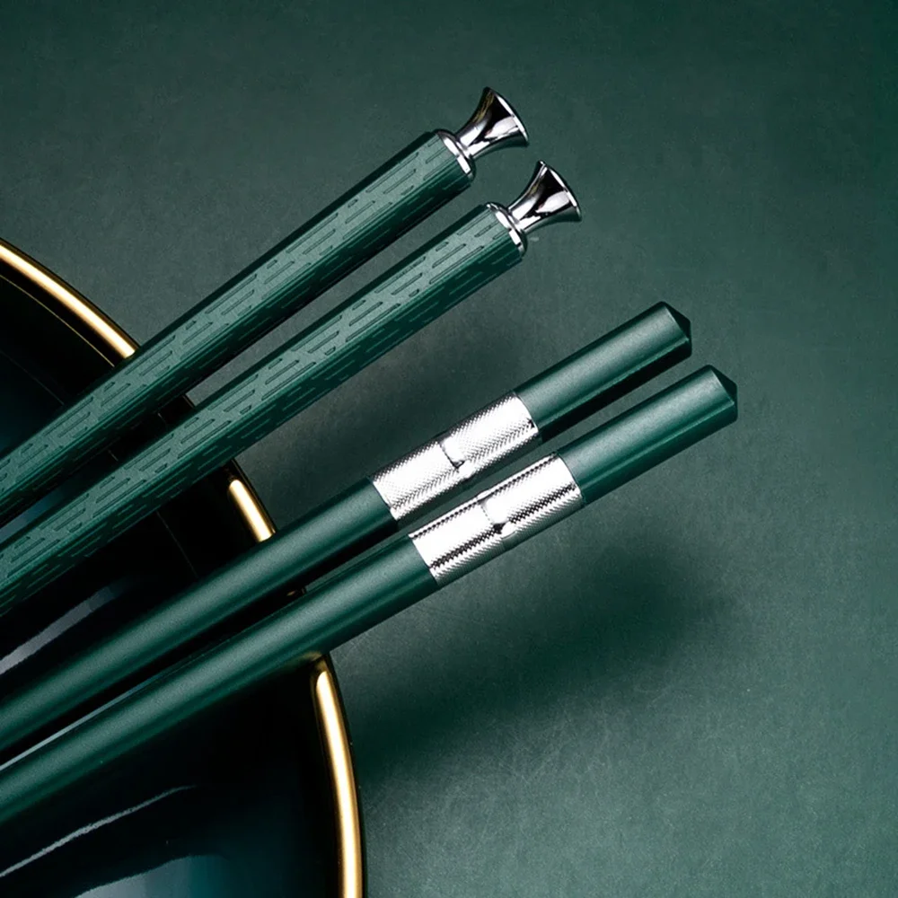 5 Pairs Korean Cooking Chopsticks Set Japanese Chopsticks Reusable Chinese For Eating Metal Stainless Steel Alloy Sushi Sticks