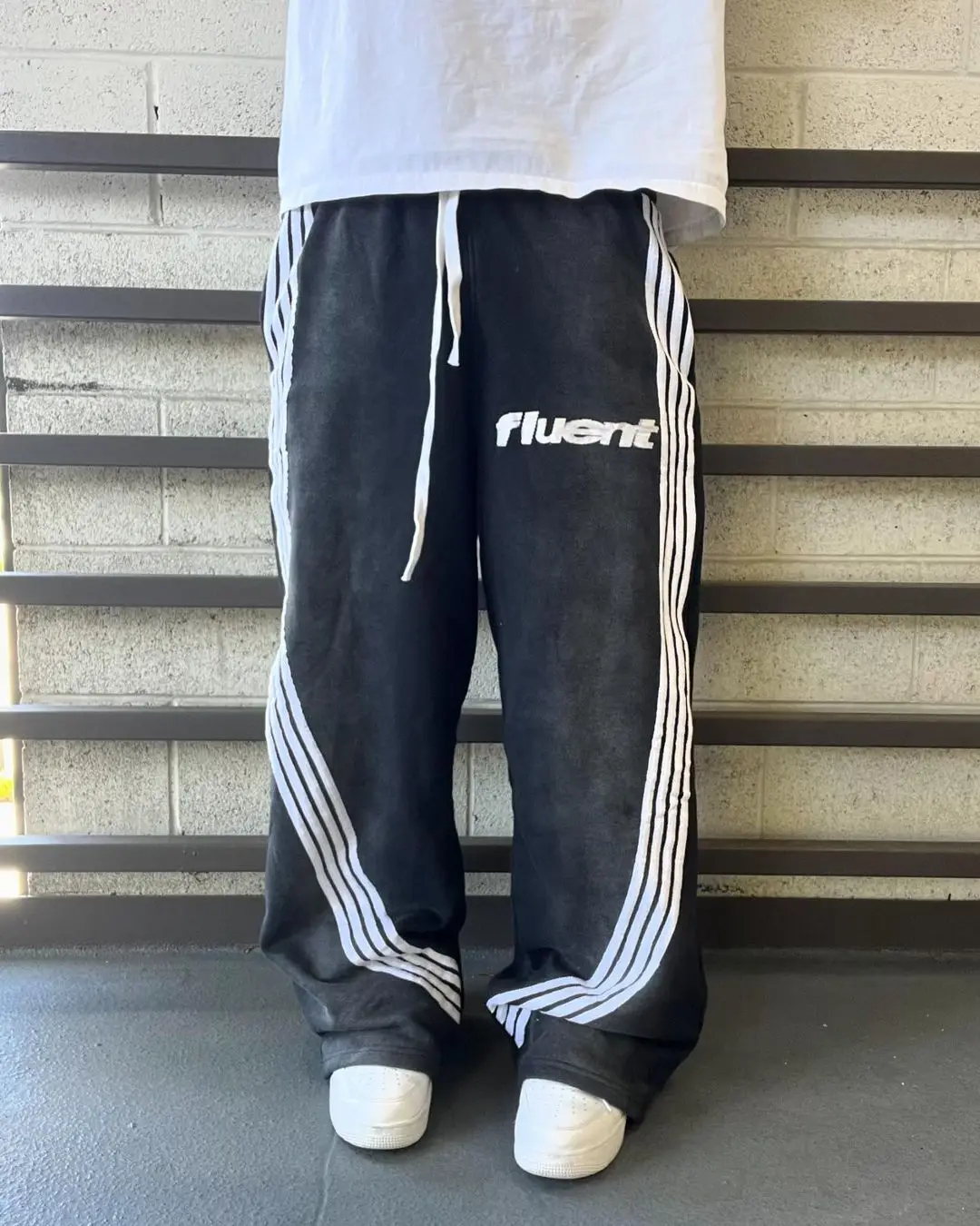 Japanese Retro Loose Striped Casual Nine-minute Pants Washed Process Elastic Waist Design Men's Streetwear Y2K Cargo Pants