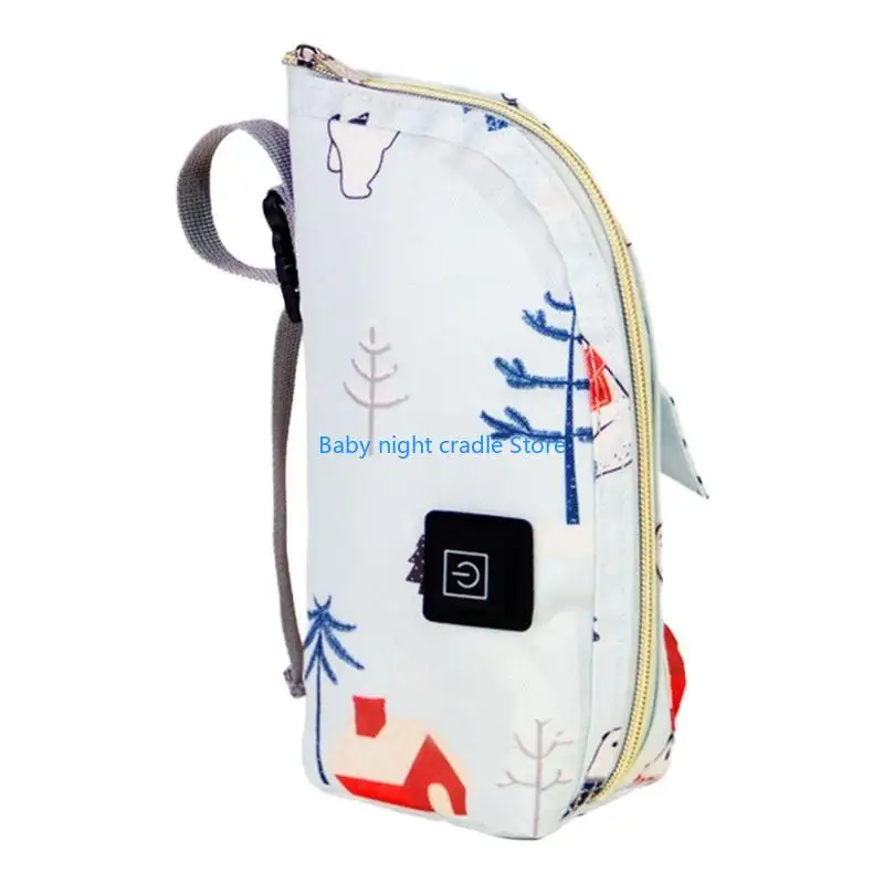 J2FF USB زجاجة الطفل دفئا المحمولة السفر جهاز حفظ حرارة الحليب الرضع زجاجة تستخدم في الرضاعة غطاء دافئ العزل ترموستات الاحترار #3