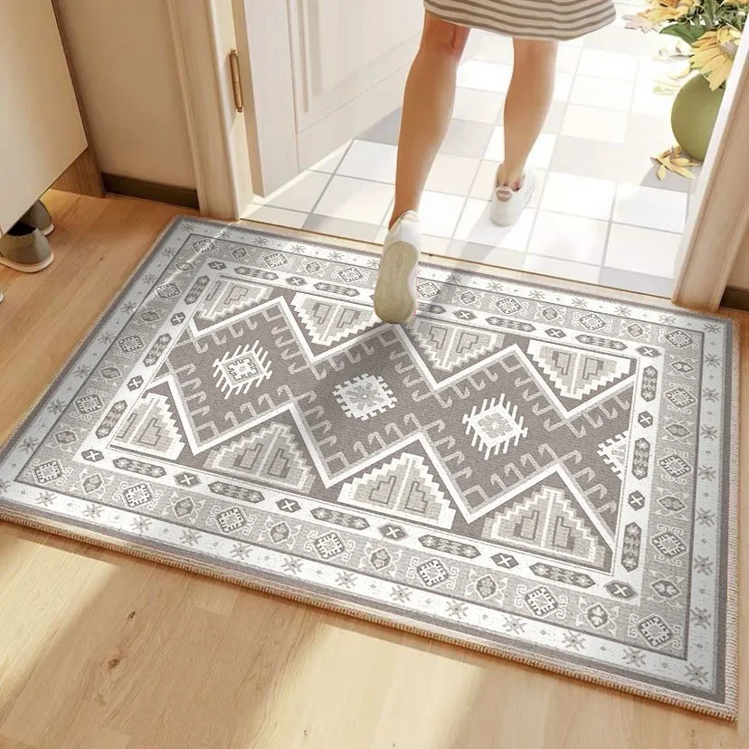 

Entrance Carpet Anti-slip Anti-fouling Dirt-resistant Carpet Retro Color Ethnic Style Rugs Outdoor Welcoming Home Decoration Mat