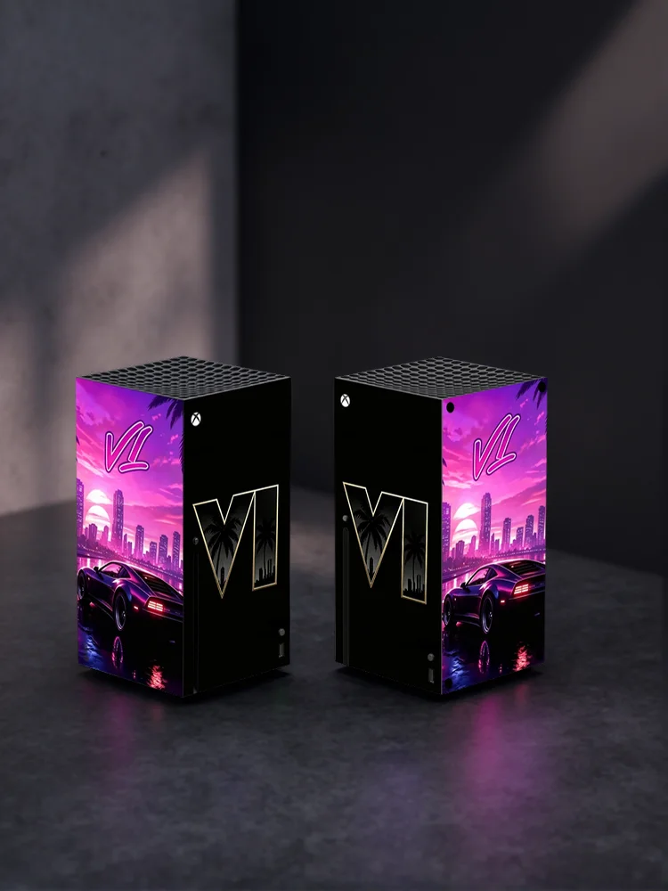 Naklejka z motywem liści palmowych, wykonana na zamówienie, do pokrycia konsoli Xbox Series X/S i dwóch kontrolerów, w wersji „Slim”, wykonana z winylu. — 2
