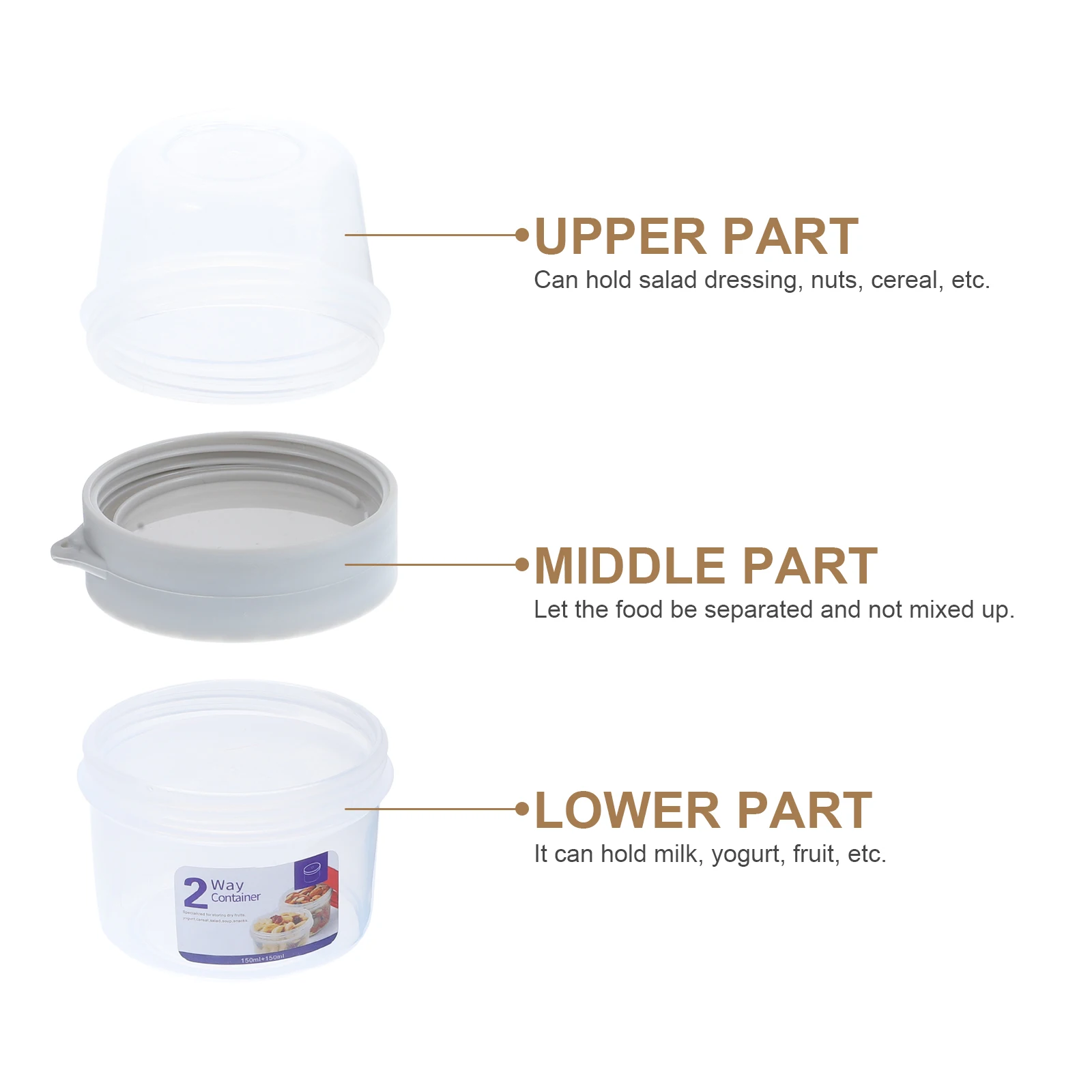 

Double Layer Food Container Portable Breakfast Cup Fruit Storage Box Lanyard Sealing Fresh-Keeping Cup for Office Outdoor