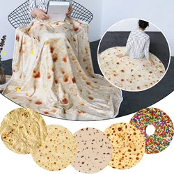 Realistic Fun Food Taco Burrito Tortilla Blanket Soft Warm Flannel Throw Blankets Bed Sheet Shawl Novelty Gift for Adult Child