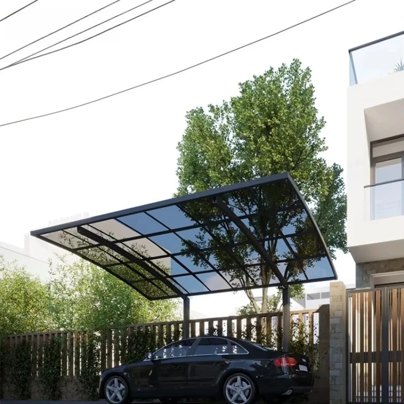 Any Size Custom Modern Eco Friendly Solar Carport Eu Standard Ev Charger Home Commercial Weather Resistant PV Parking Shelter He