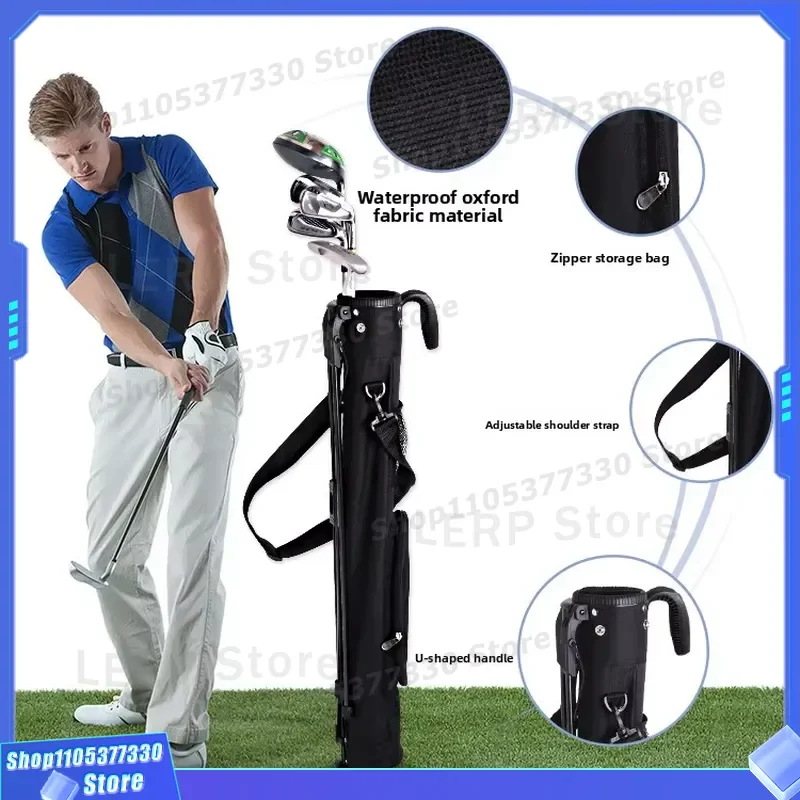 Foldable Golf Bag Portable with Club Holder Ball Pocket 80x20x60cm Travel Carry Case for Men Women Outdoor Sport Equipment