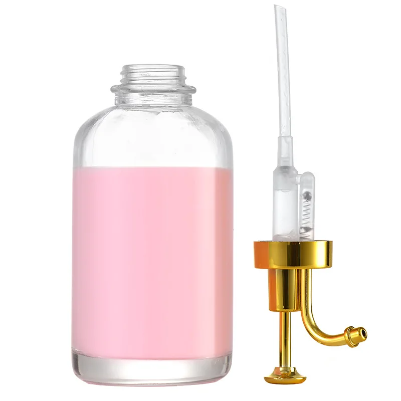 500ml Clear Glass Dispenser Bottle, Coffee Syrup Lotion Soap Dispenser for Home Use view 5