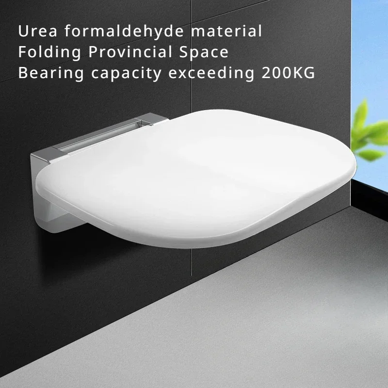 Foldable Shower Chair Wall Mounted, Space Saving Bathroom Stool, Fold Down Shower Seat for Elderly