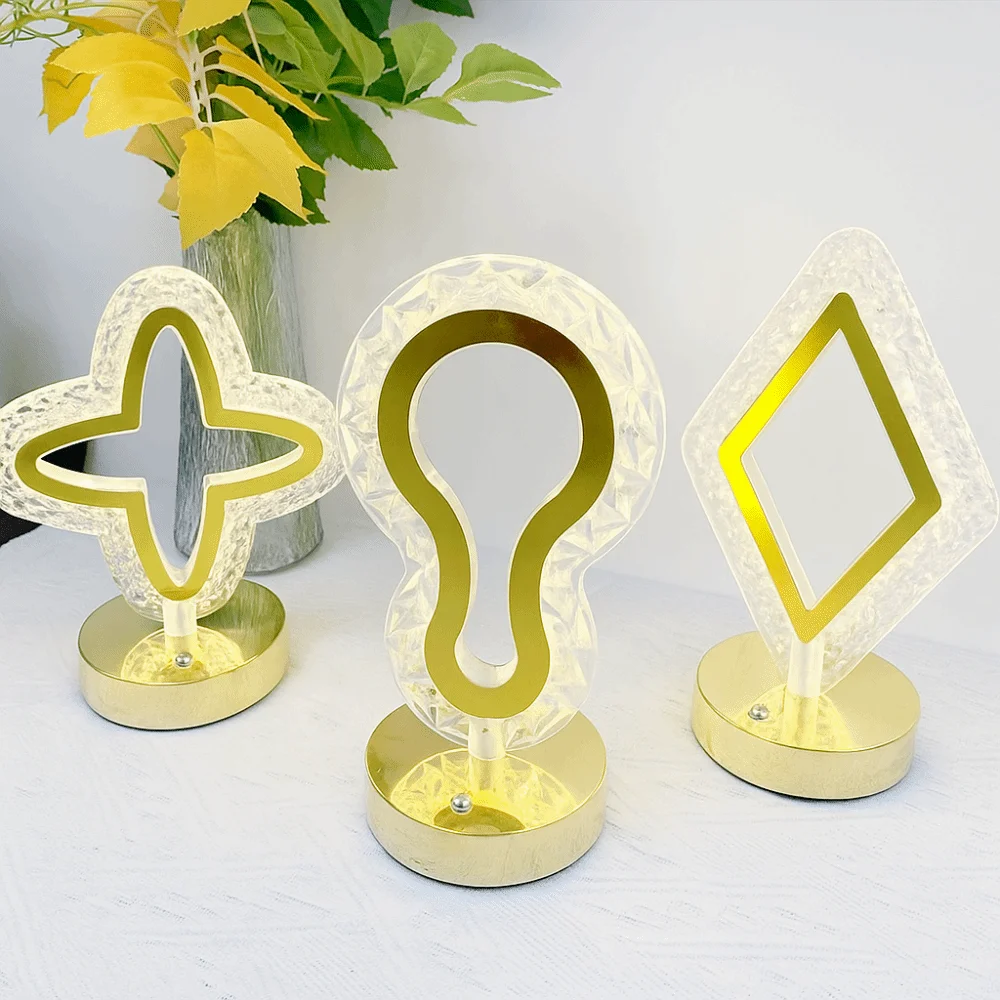

Cordless Crystal Night Light Touch Control 3 Light Colors LED Atmosphere Lamp Soft Light High Quality Star Bedside Lamp Bedroom
