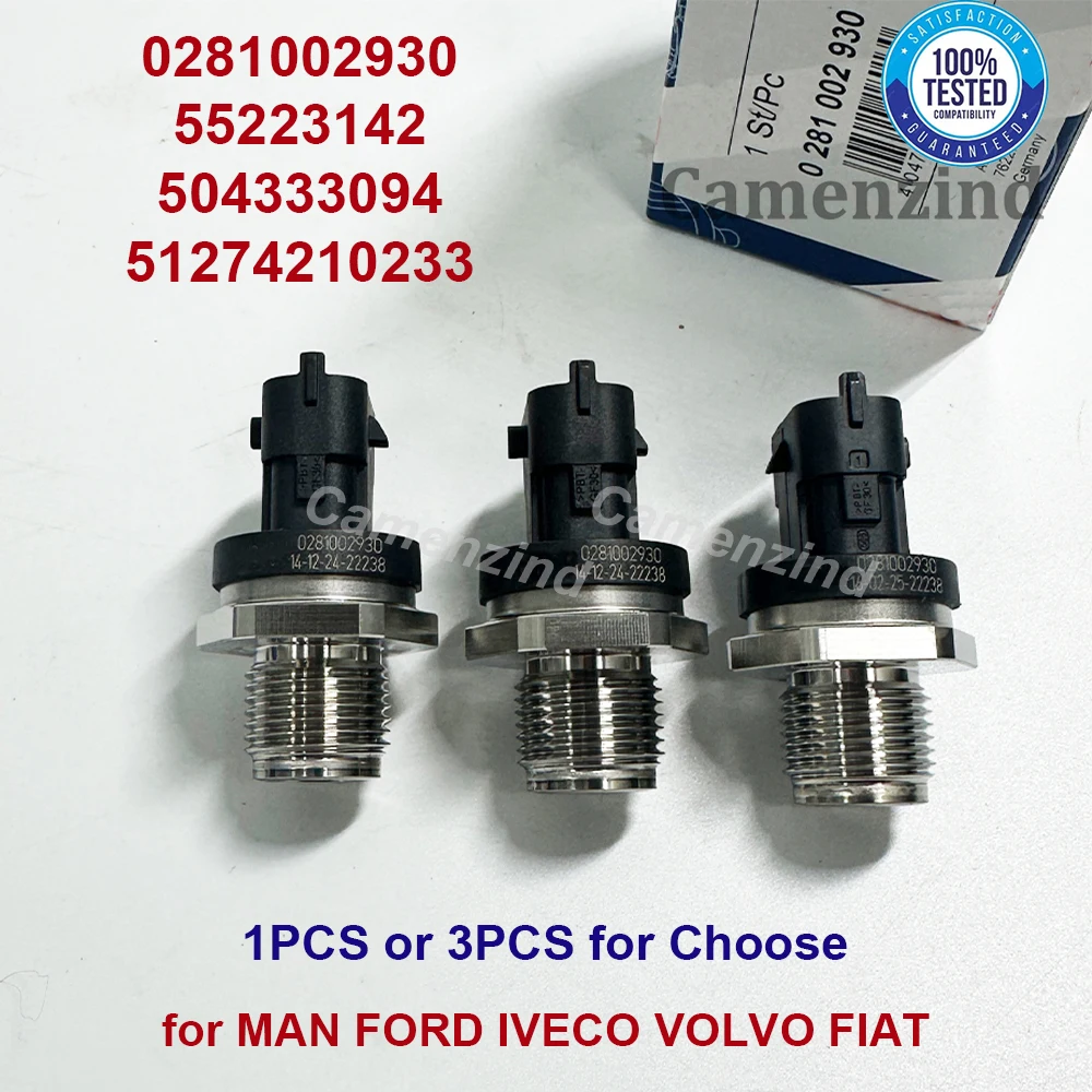 

Датчик-регулятор давления в топливной рампе 1/3 шт. 0281002930 504333094 55223142 51274210233 для MAN FORD IVECO VOLVO FIAT