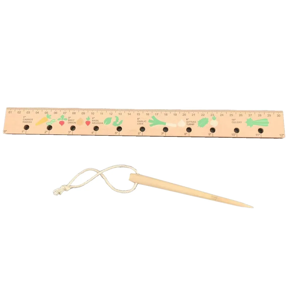 New Wooden Garden Seedling Ruler Dripper Vegetable and Fruit Planting Board Seed Spacing Template Seedling Tool