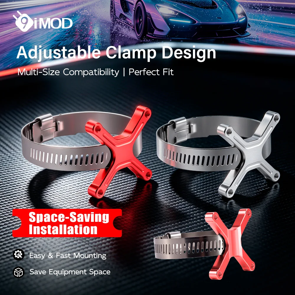 9IMOD 40x40mm Cooling Fan Mount Adjustable Aluminum Motor Clamp Bracket for 35-43 48-49 Series 1/10 RC Motor Upgrade Part