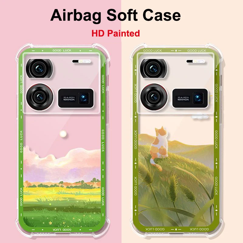 For Nubia Z60 Ultra Case For Nubia Z50 Ultra Photographic Clear Airbag Silicone TPU Shockproof Back Cover Protector Z40SPro