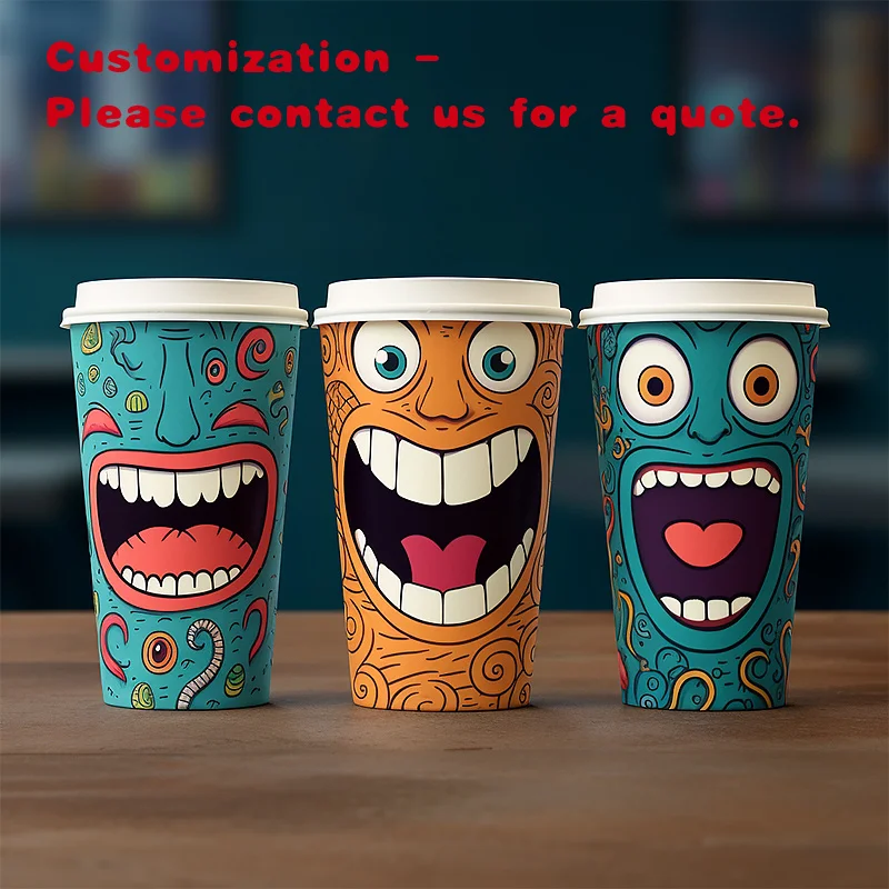 custom.LOKYO New Arrival 12oz 20oz Disposable Pla Cup Eco Friendly Single Wall Paper Coffee Cup with