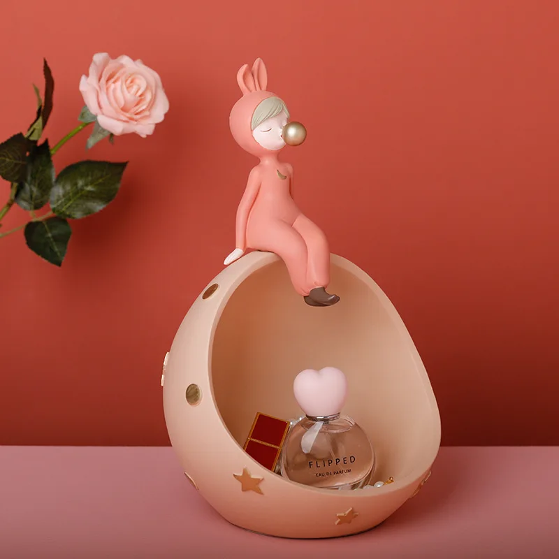 

Bubble Girl Girl Heart Resin Statue Desktop Entrance Storage Living Room Bedroom TV Cabinet Decoration Festival Gifts
