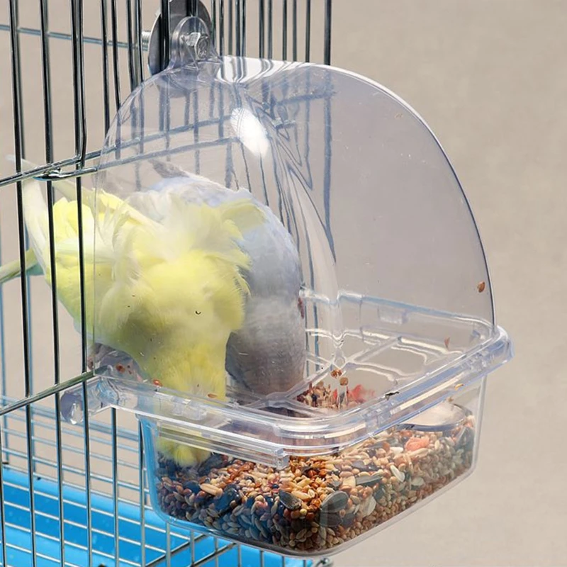 Bird Feeder for Budgerigar Canary Parrot Finches Parakeet Seed Food Container Food Grade Plastic Easy to Install Durable