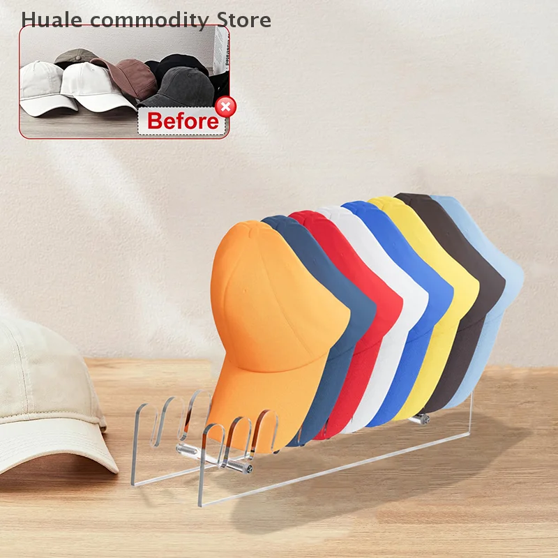 Soporte para sombreros para gorras de béisbol, soporte acrílico para sombreros, exhibición transparente para sombreros, organizador para sombreros, estante para sombreros con bordes lisos y redondeados