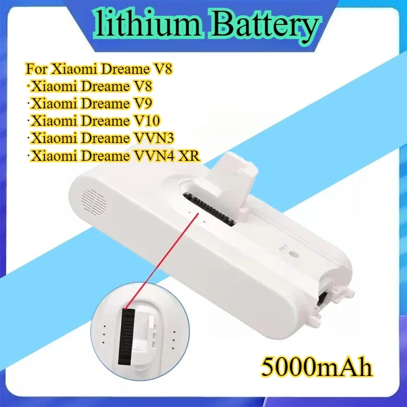 5000mAh Li Ion Battery for Dreame V8 V10Pro V9P XR VVN3 VVN5 Handheld Cordless Vacuum Cleaner Parts Replacement Battery