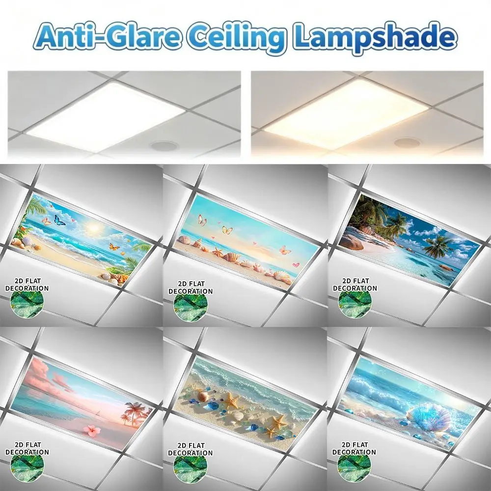 122*61cm Lampshade 13 Styles Anti-glare Fluorescent Light Covers Forest with 10 Magnetic Buckles Magnetic Light Filters Hospital