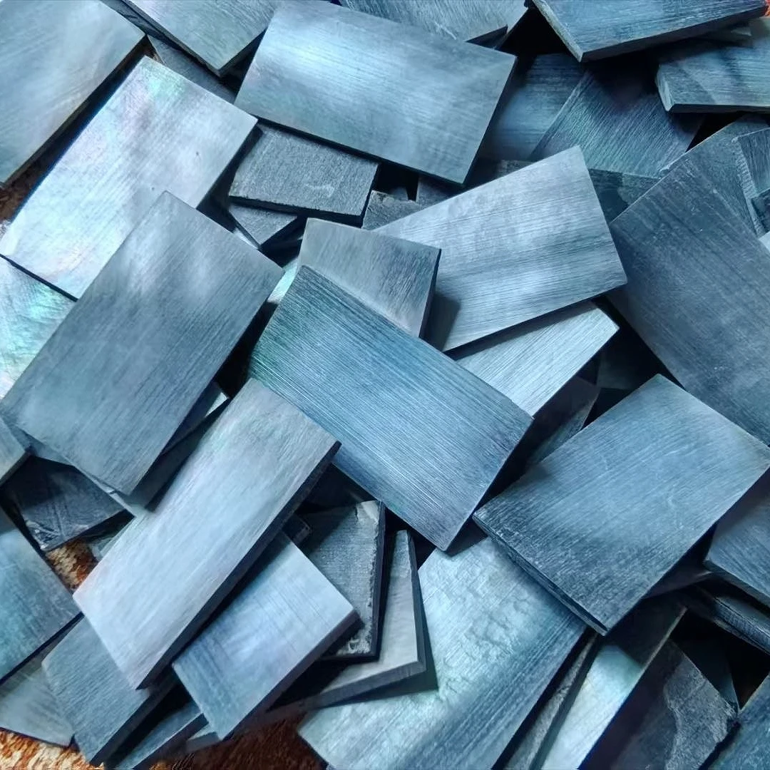 10x madrepérola mop escudo 36x19x2mm fatia incrustação guitarra luthier retângulo cinza escuro