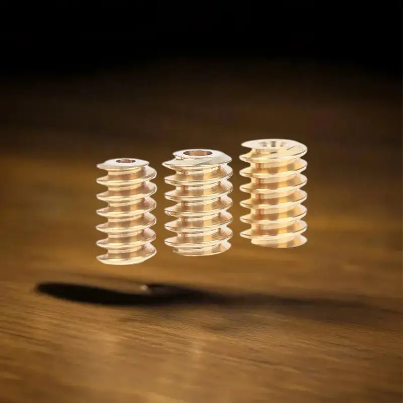 2PCS 0.5 Modulus 1.98mm/2.28mm/ 2.98mm Aperture Hole Diameter Single-head Copper Worm Gear Matching 2mm/2.3mm/3mm Shaft
