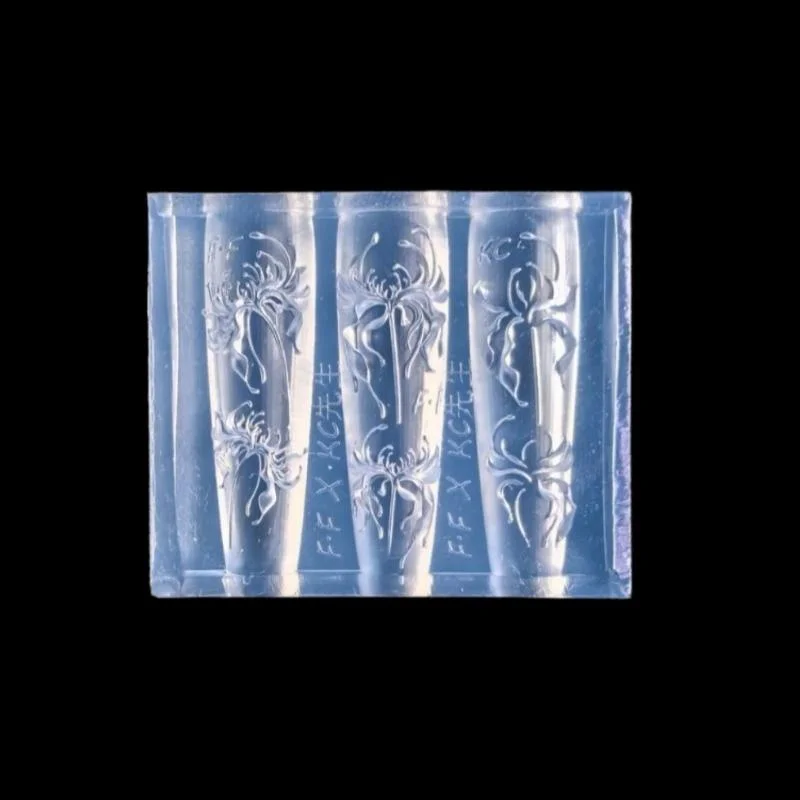 〔YS1〕3D Lycoris Radiata Flower Silicone Nails Art Mold Transparent Manicure Carving Mold DIY Red Lily Floral Patterns Moulds